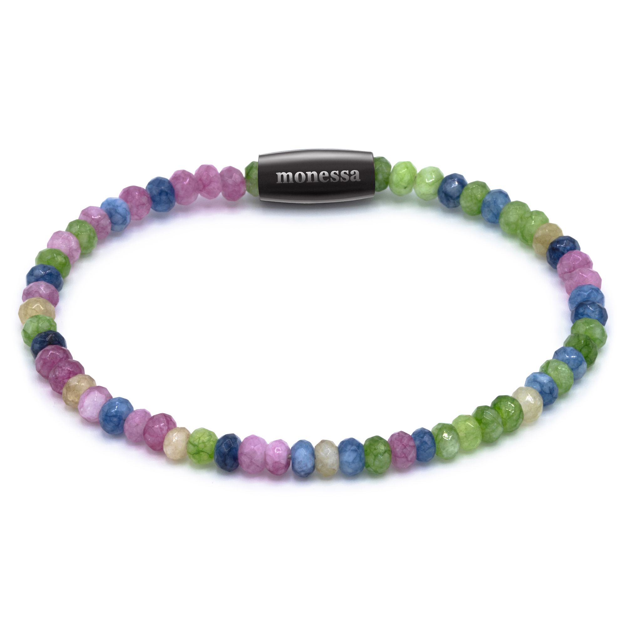 MONESSA Armband Edelsteine Magnetverschluß Edelstahl