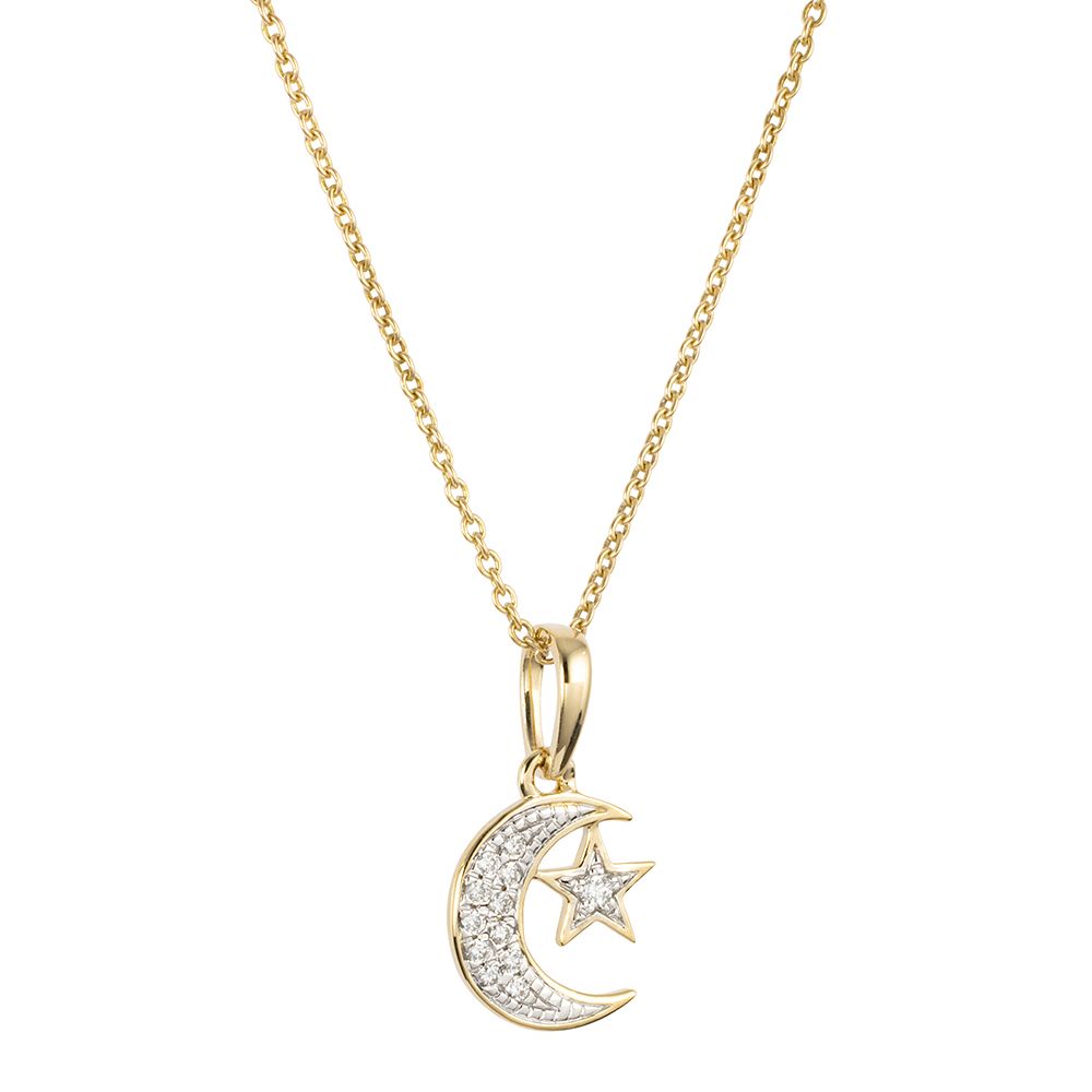 DIAMOUR Anhänger mit Kette 12 Brillanten zus. ca. 0,05ct Gold 375