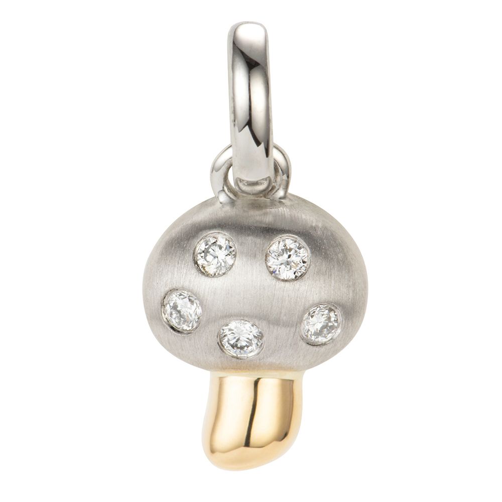 PLATINITY Glückspilz-Anhänger 5 Brillanten zus. ca. 0,06ct Platin 950/Gold 750