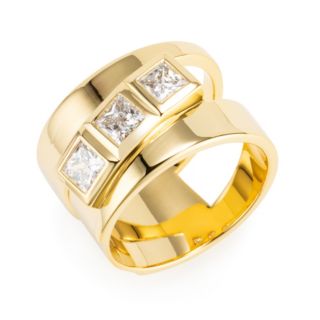 THOMAS & SOHN Lab Grown Diamanten zus. ca. 0,90ct Ring Palladio vergoldet