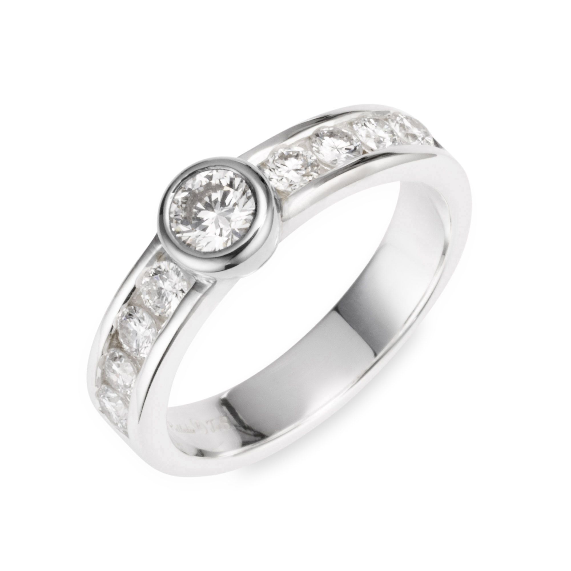 THOMAS & SOHN Lab Grown Brillanten ca.0,75ct Rivière - Ring Silber Palladio