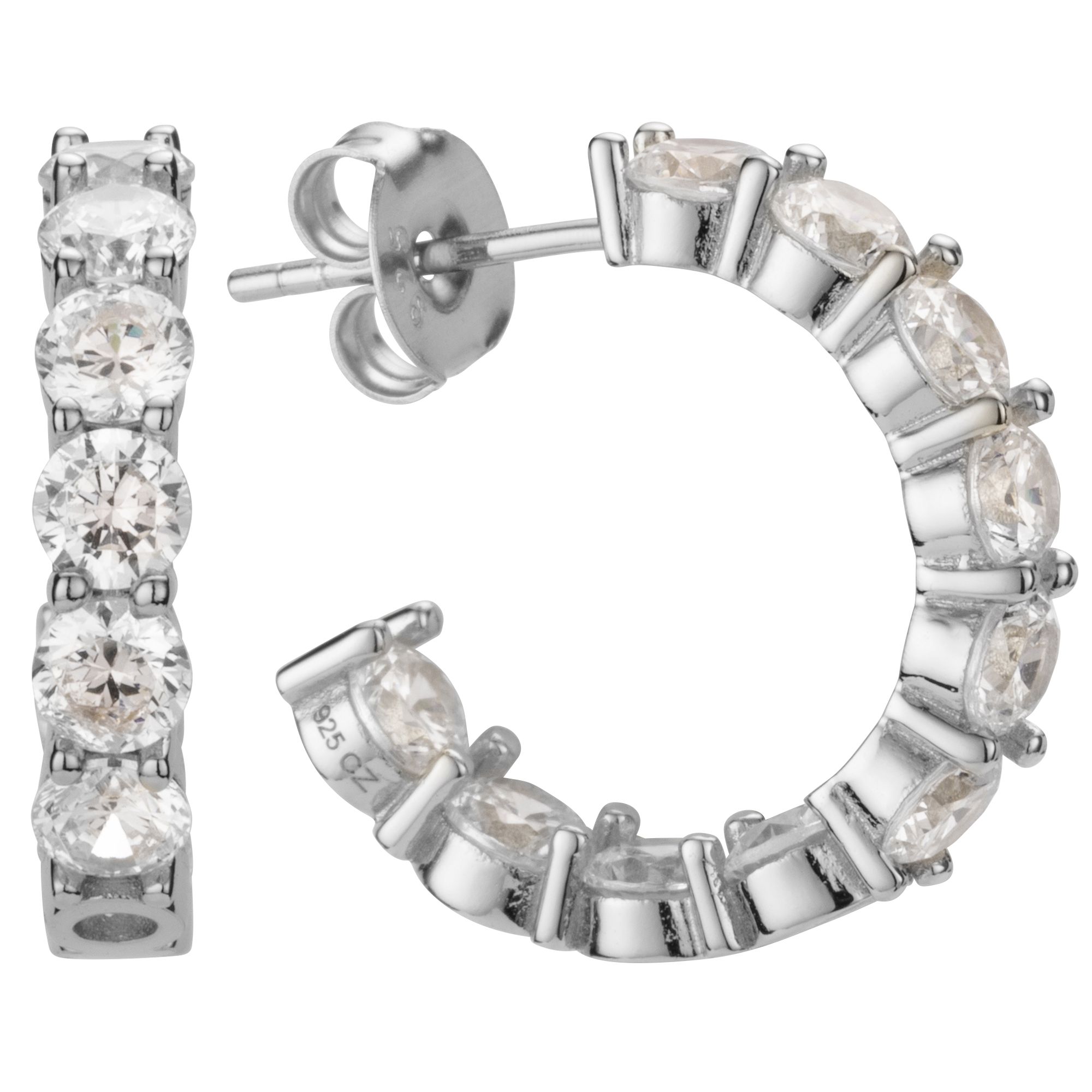 DIAMONIQUE® Creolen = 4,00ct Brillantschliff Silber 925