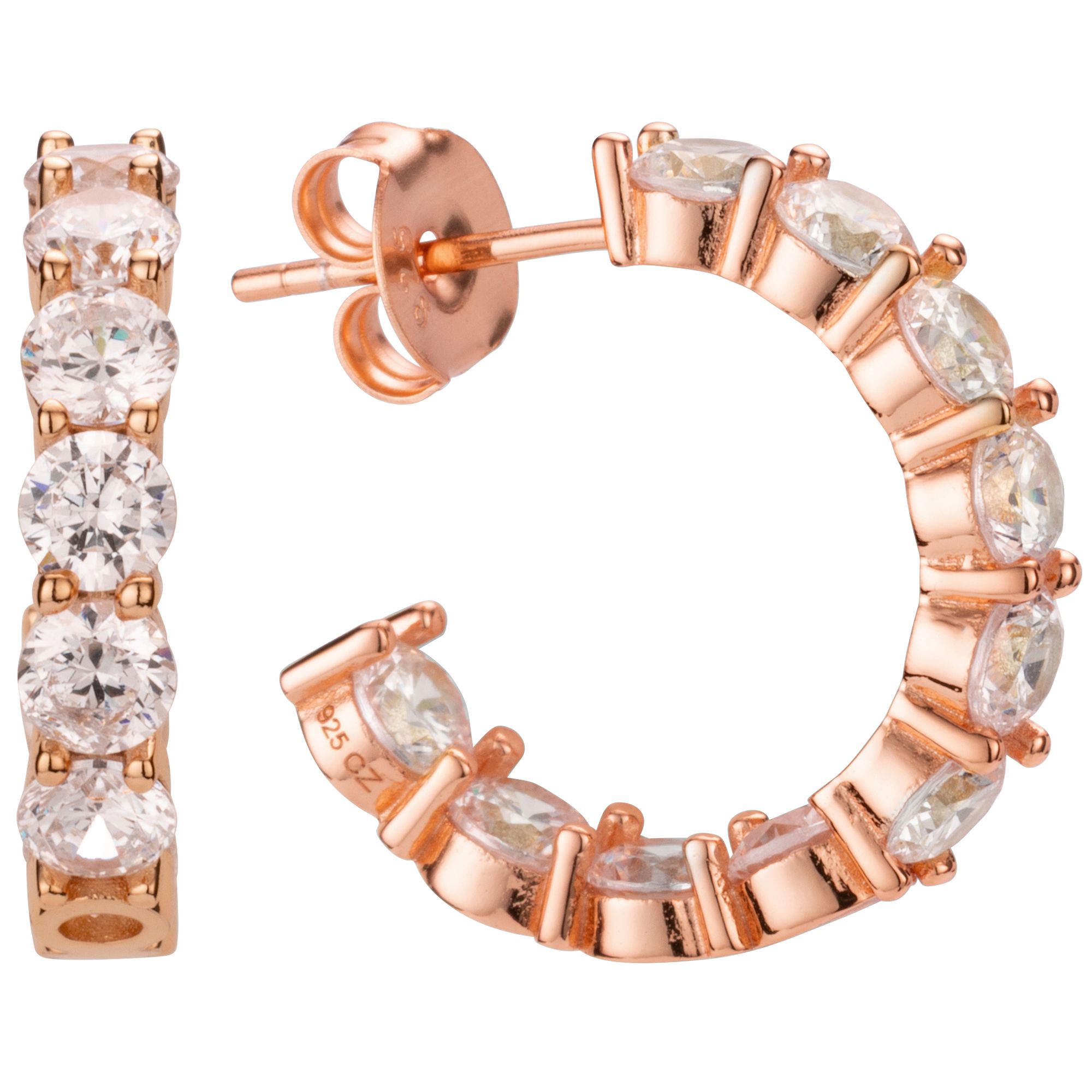 DIAMONIQUE® Creolen = 4,00ct Brillantschliff Silber 925