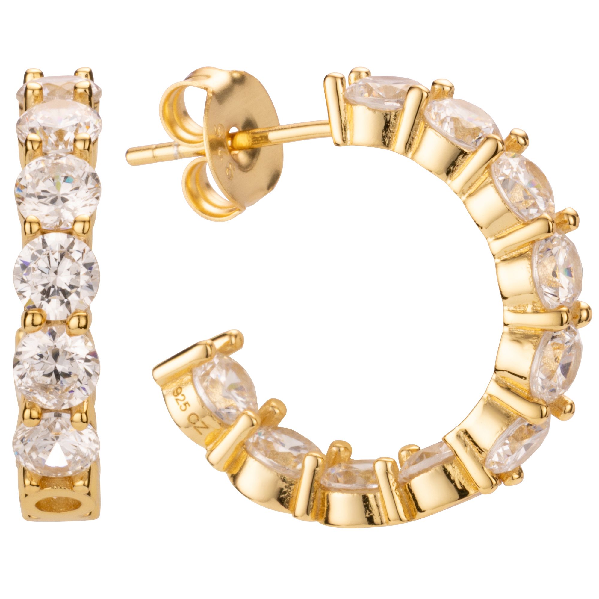 DIAMONIQUE® Creolen = 4,00ct Brillantschliff Silber 925