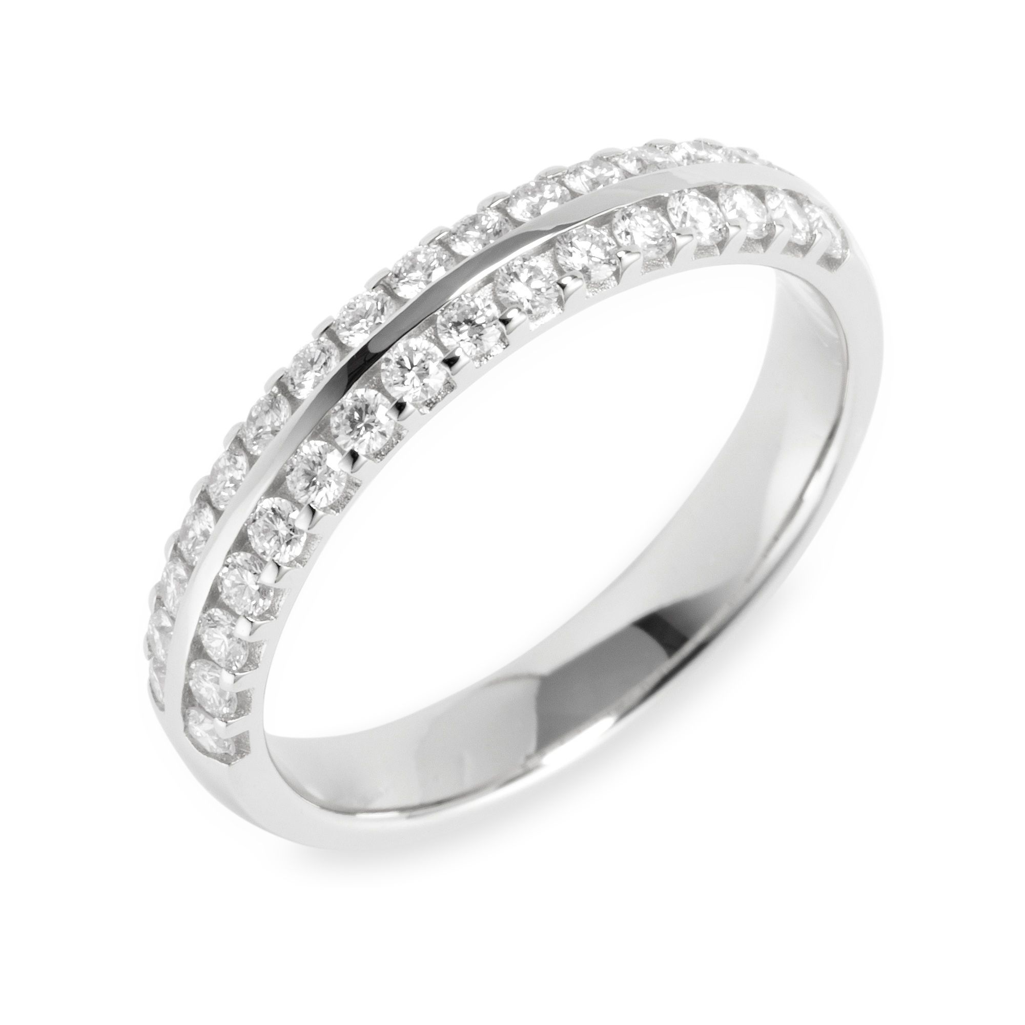 DIAMOUR Ring, mind. 30 Brill. zus. ca. 0,50ct feines Weiß/Lupenrein Gold 585