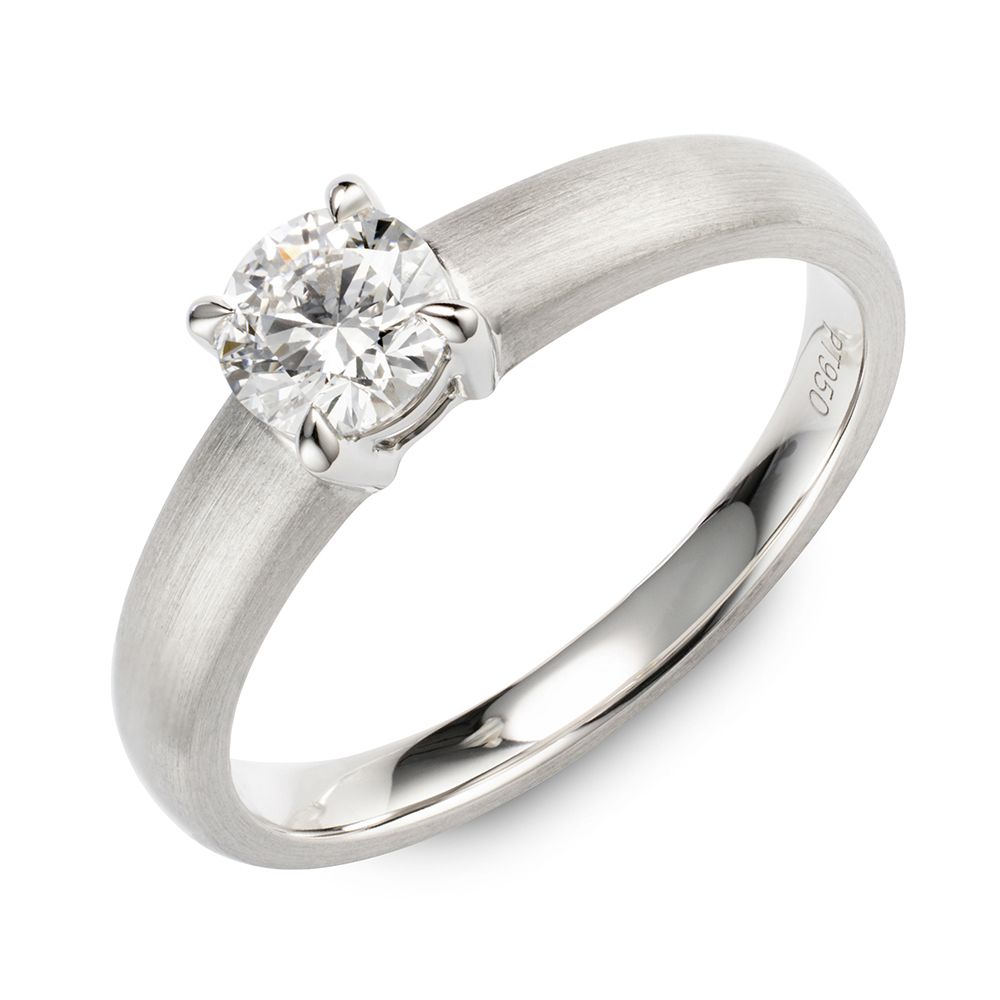 PLATINITY Solitär-Ring 1 Brillant ca. 0,50ct Hochfeines Weiß/SI Platin 950