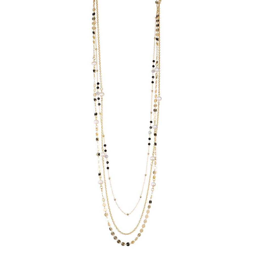 Kette Länge 89+5cm Süßwasser- Zuchtperlen Modeschmuck