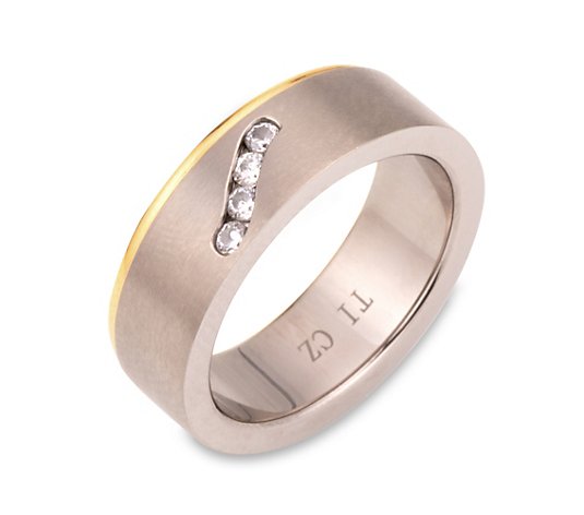 DIAMONIQUE® TITAN Ring = 0,12ct Brillantschliff