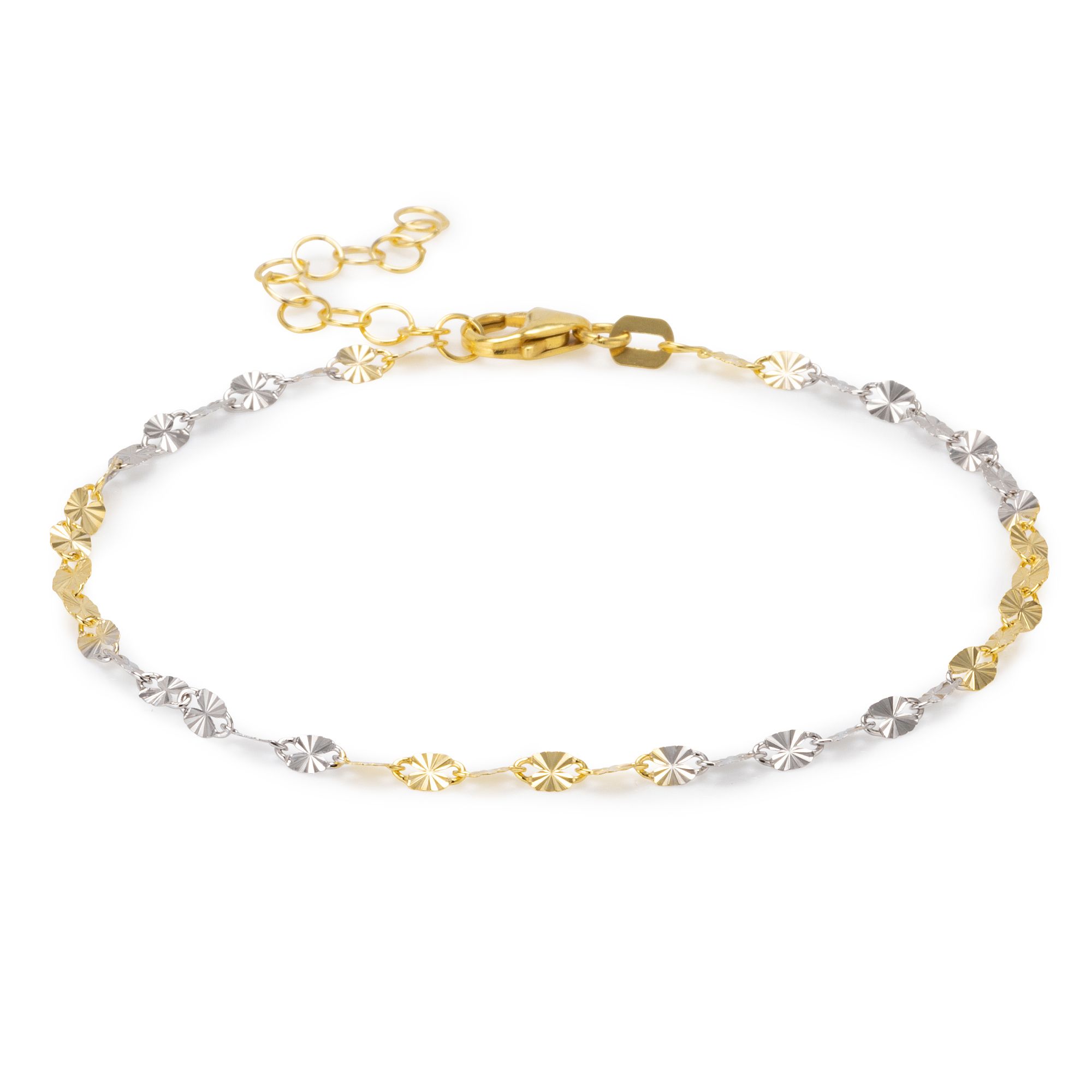 GOLDRAUSCH Plättchen-Armband diamantiert 17+3cm mind. 0,9g Gold 585