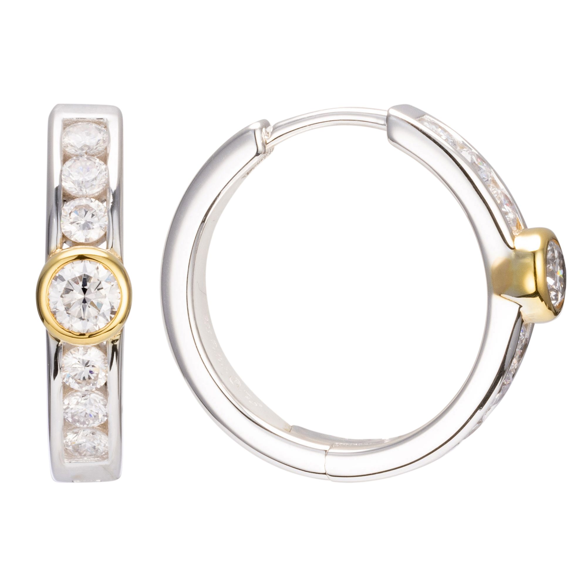 THOMAS & SOHN Lab Grown Brillanten zus.ca. 0,75ct Creolen Silber Palladio