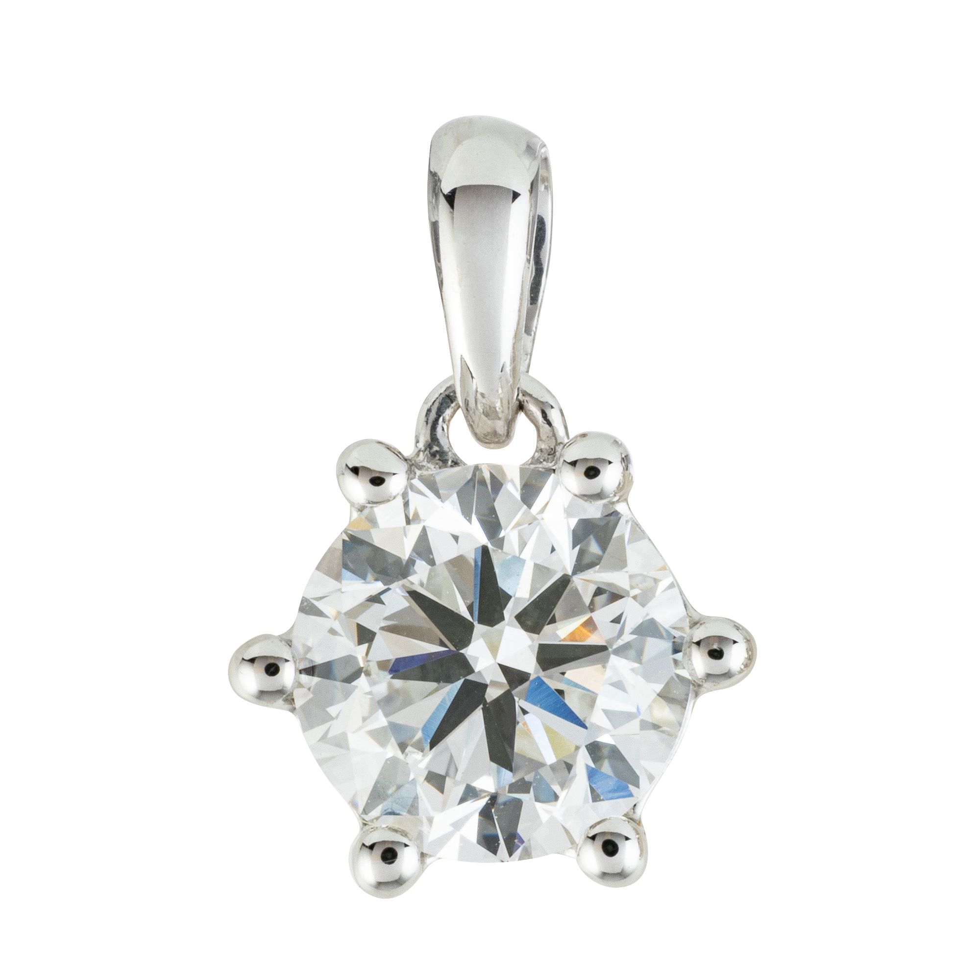 THOMAS & SOHN Lab Grown Brillant mind. 1,00ct Anhänger Silber Palladio