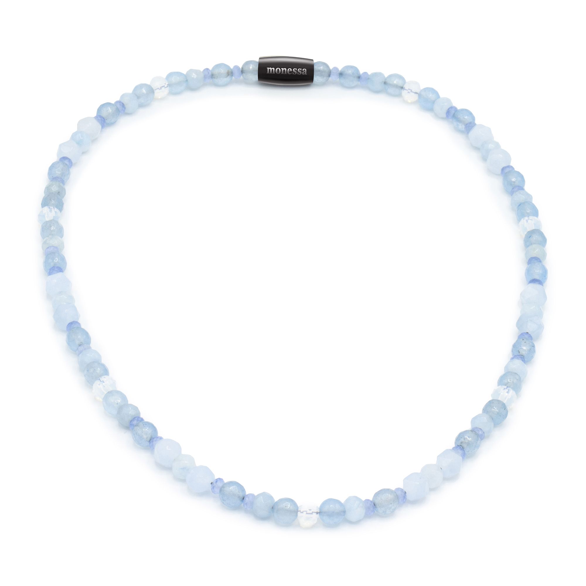 MONESSA Collier Edelsteine Magnetverschluß Edelstahl