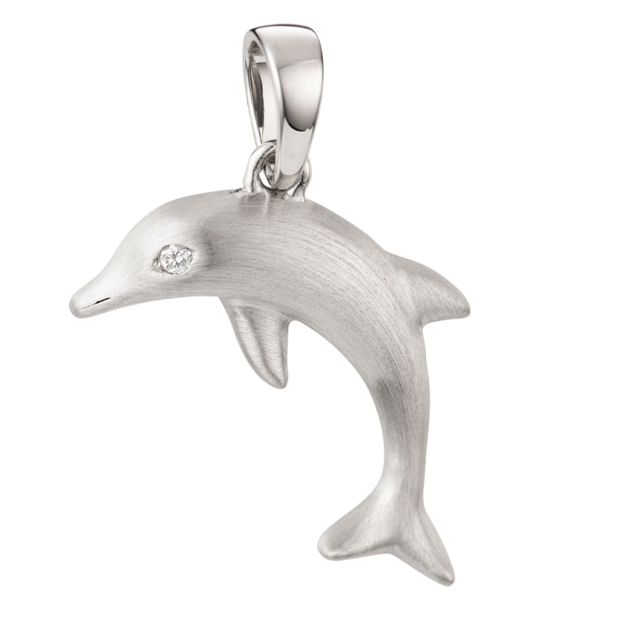 PLATINITY Delphin-Anhänger 1 Brillant ca. 0,01ct Feines Weiß/SI Platin 950
