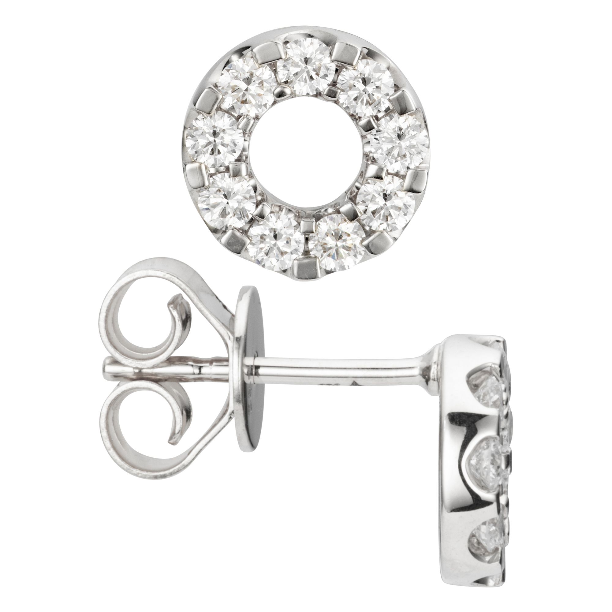 DIAMOUR Ohrstecker 18 Brillanten zus. ca. 0,50ct Gold 585