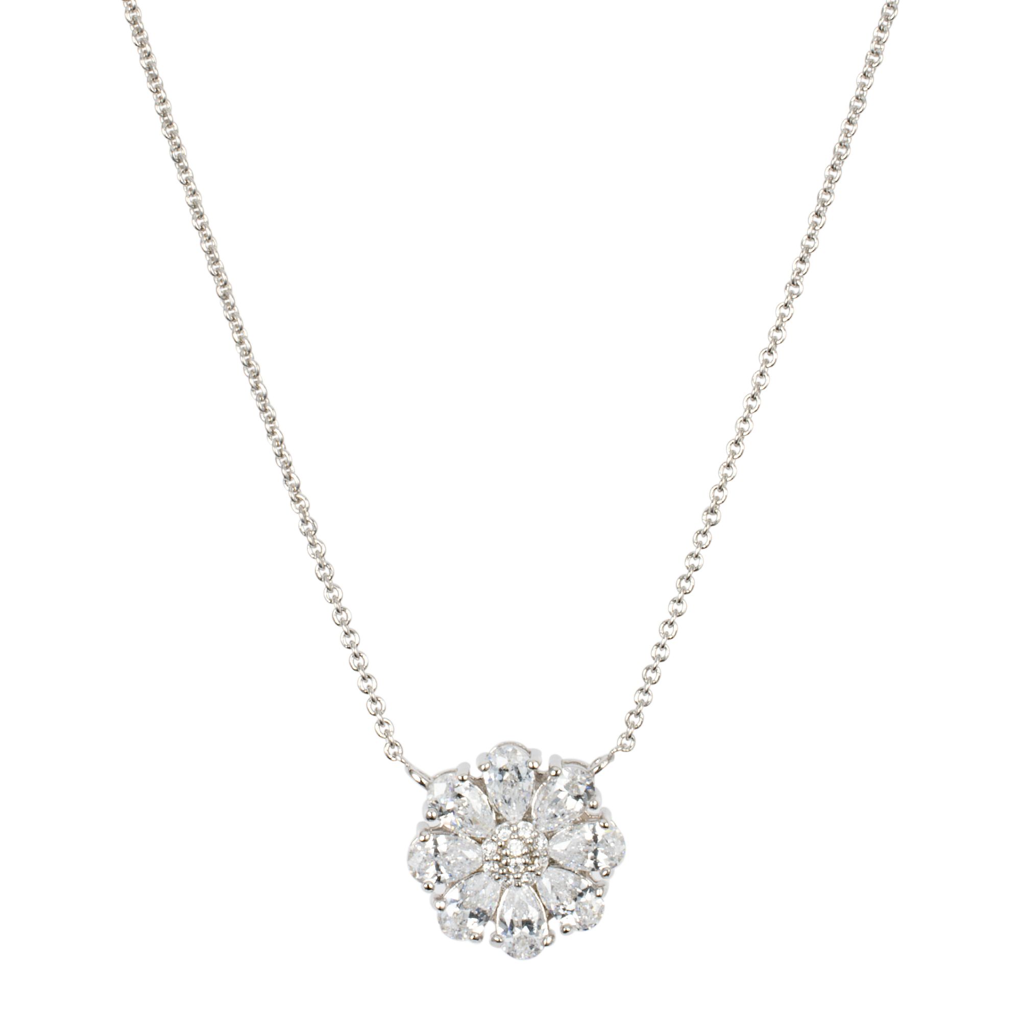 DIAMONIQUE® Collier = 2,40ct Schliffmix Silber rhodiniert