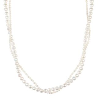 PERLEA Collier Süßwasserzucht- perlen 3-6mm Silber rhodiniert