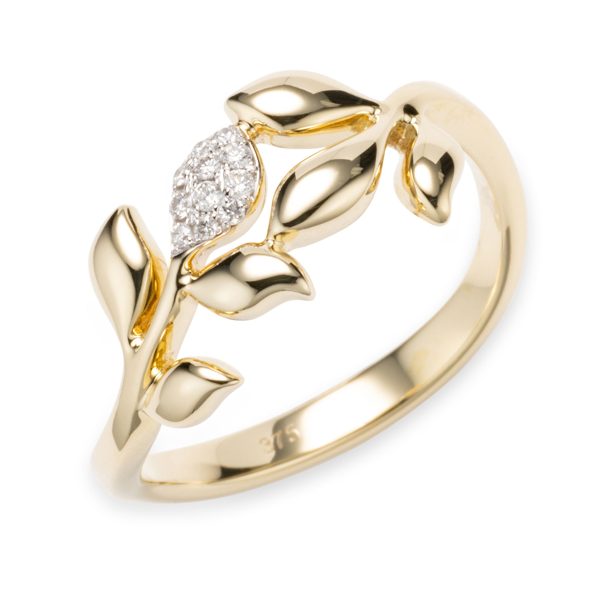 DIAMOUR Ring 11 Brillanten zus. ca. 0,05ct Gold 375