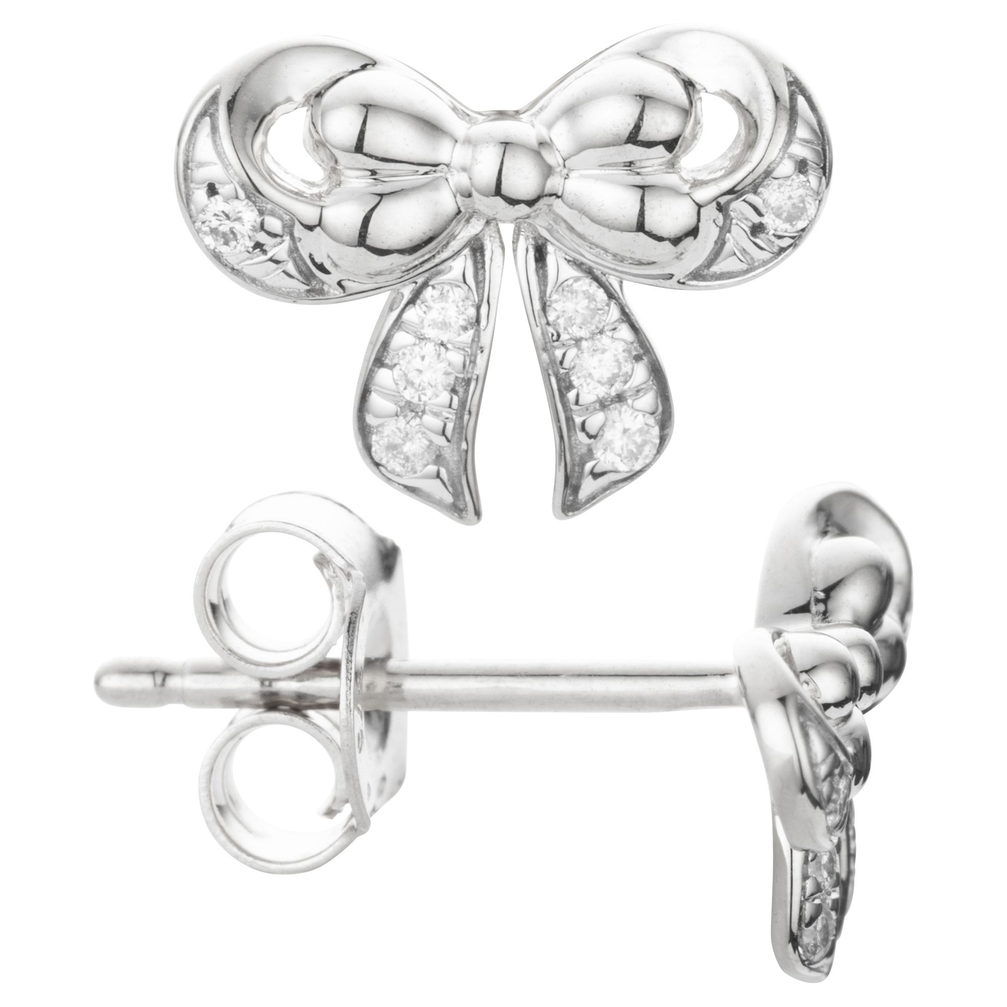 DIAMOUR Schleifen-Ohrstecker 16 Brillanten zus. ca. 0,05ct Gold 375