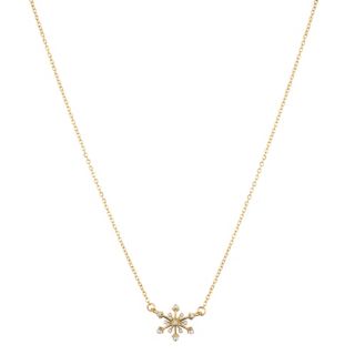 DIAMONIQUE® Schneeflocken Collier = 0,14ct Brillantschliff Edelstahl
