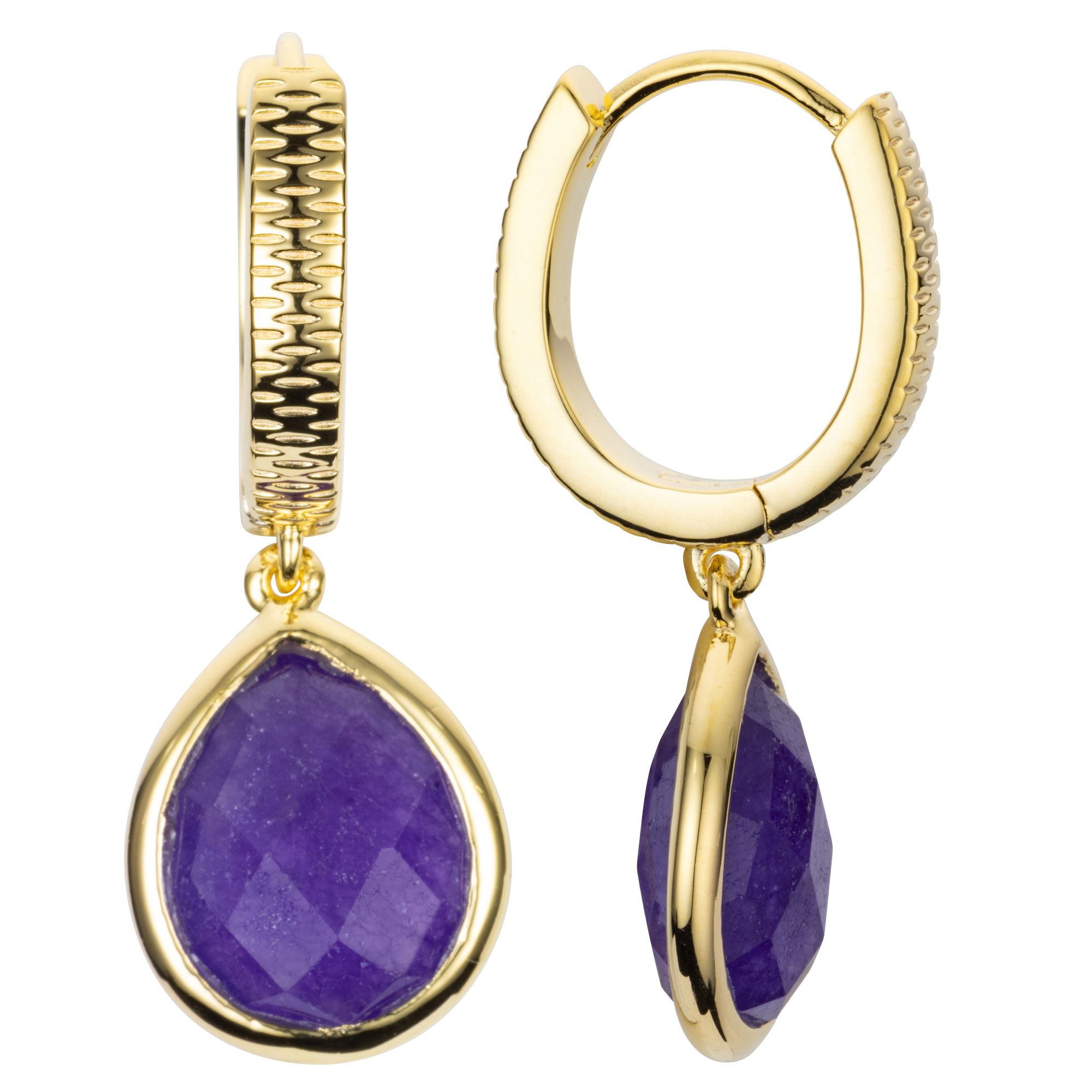 THOMAS & SOHN Edelsteine ca. 7,00ct Creolen Tropfen-Schliff Silber 925