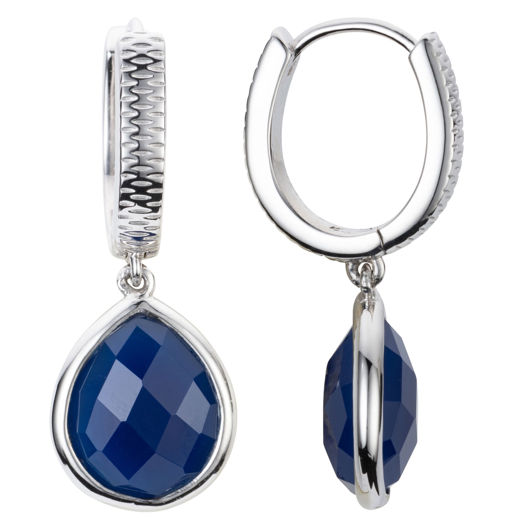 THOMAS & SOHN Edelsteine ca. 7,00ct Creolen Tropfen-Schliff Silber 925