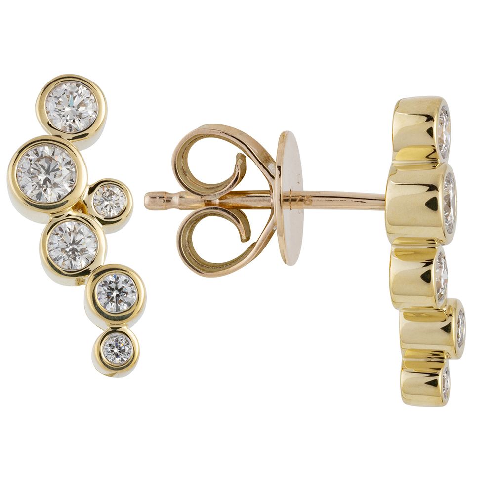 DIAMOUR Ohrstecker 12 Brillanten zus. ca. 0,50ct Gold 375