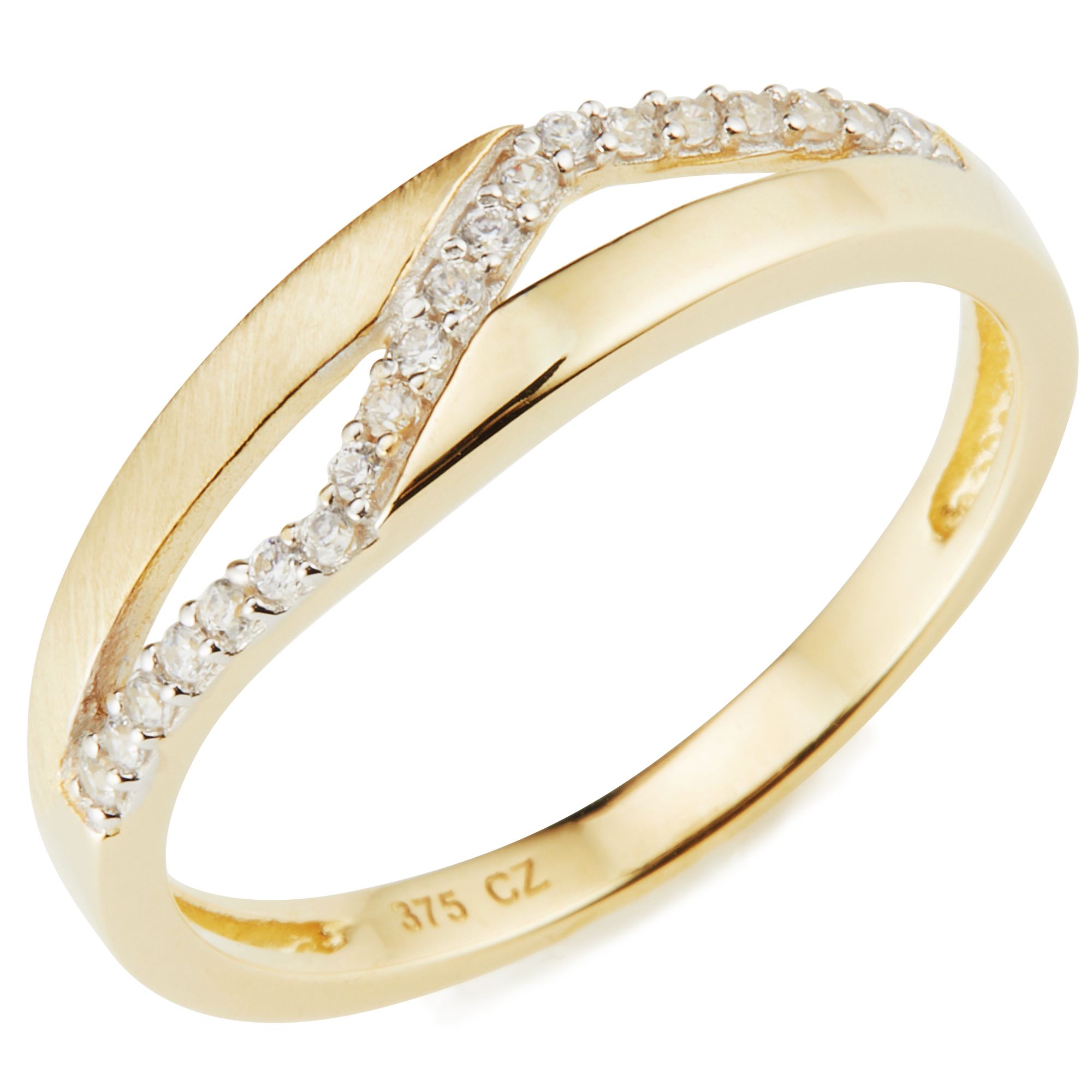 DIAMONIQUE® GOLD 375 Ring = 0,10ct bicolor QVC.de