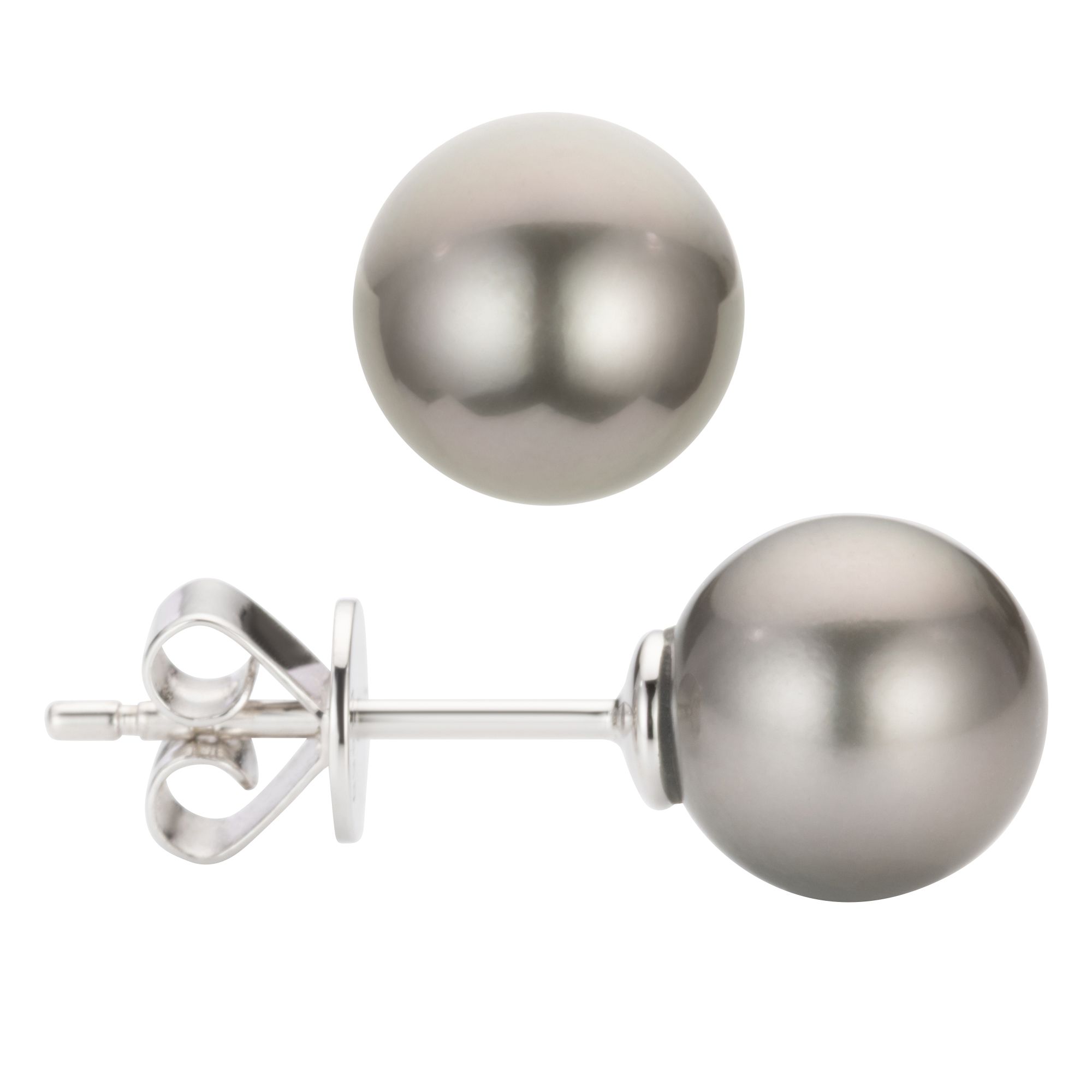 PLATINITY Ohrstecker 2 Tahitizuchtperlen 8-8,5mm Platin 950