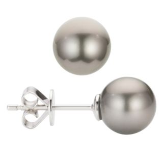 PLATINITY Ohrstecker 2 Tahitizuchtperlen 8-8,5mm Platin 950