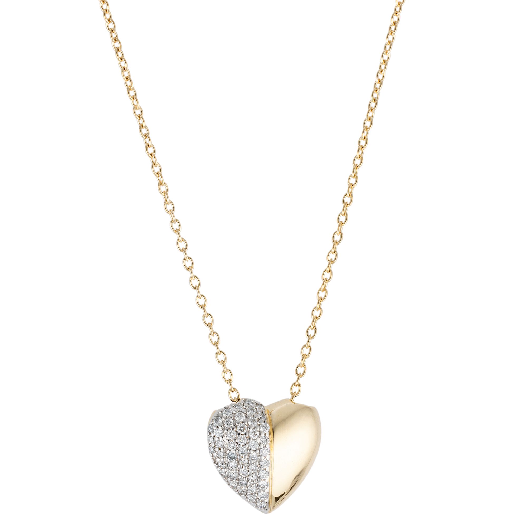 DIAMOUR Herz-Collier 46 Brillanten zus. ca. 0,22ct Gold 585