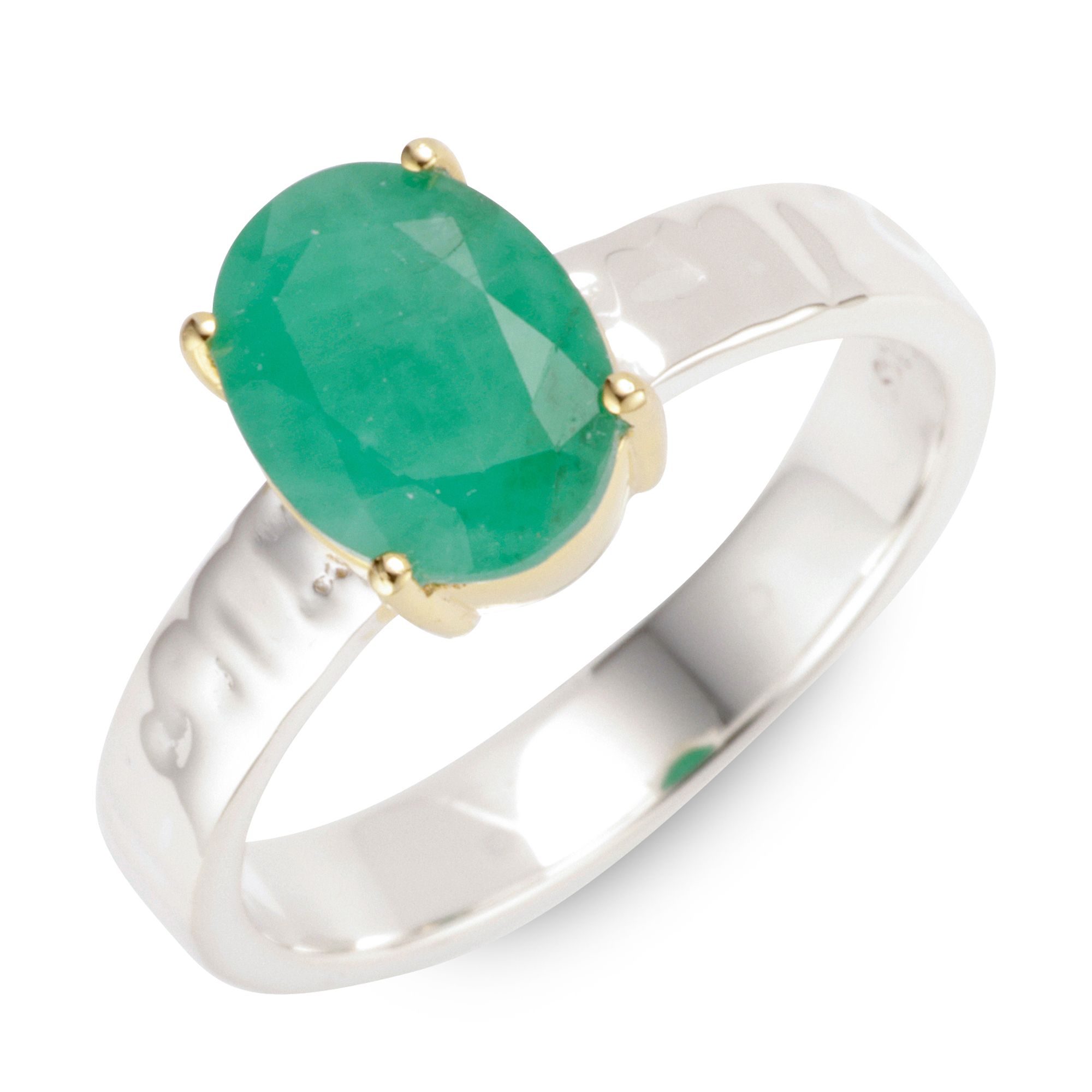 THOMAS & SOHN Brasilianischer Smaragd ca. 1,75ct Ovalschliff Silber Bicolor-Optik