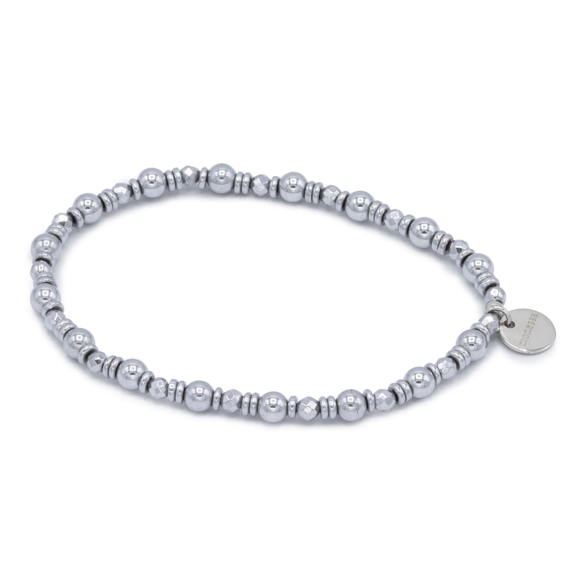 MONESSA Armband Hämatit flexibel Edelstahl