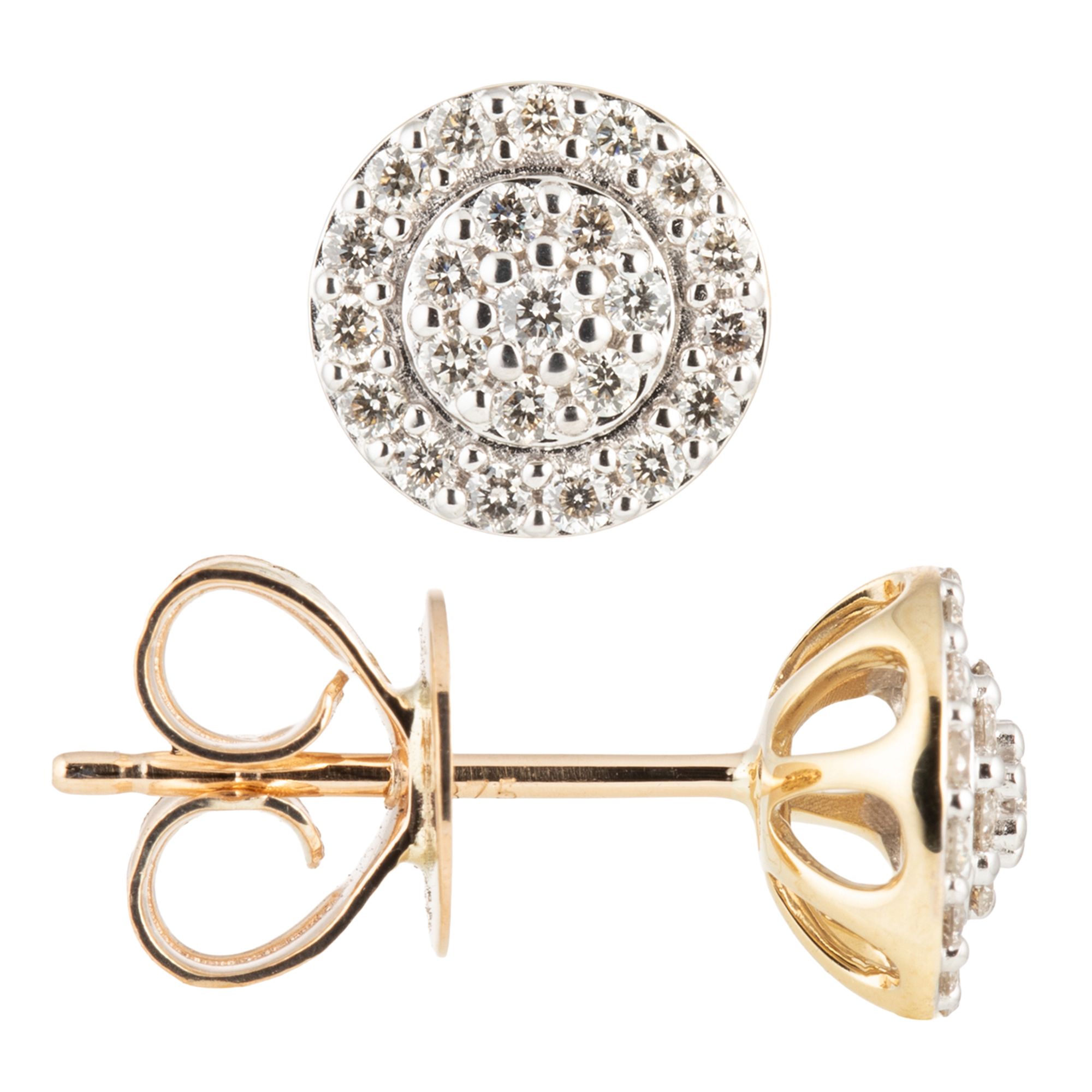 DIAMOUR Ohrstecker 46 Brillanten zus. ca. 0,33ct Gold 375