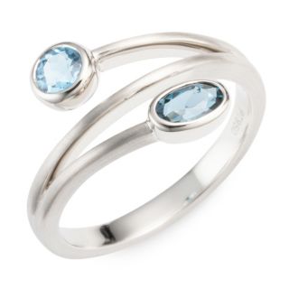 PLATINITY Ring 2 beh. Blautopase zus. ca. 0,50ct. Platin 950