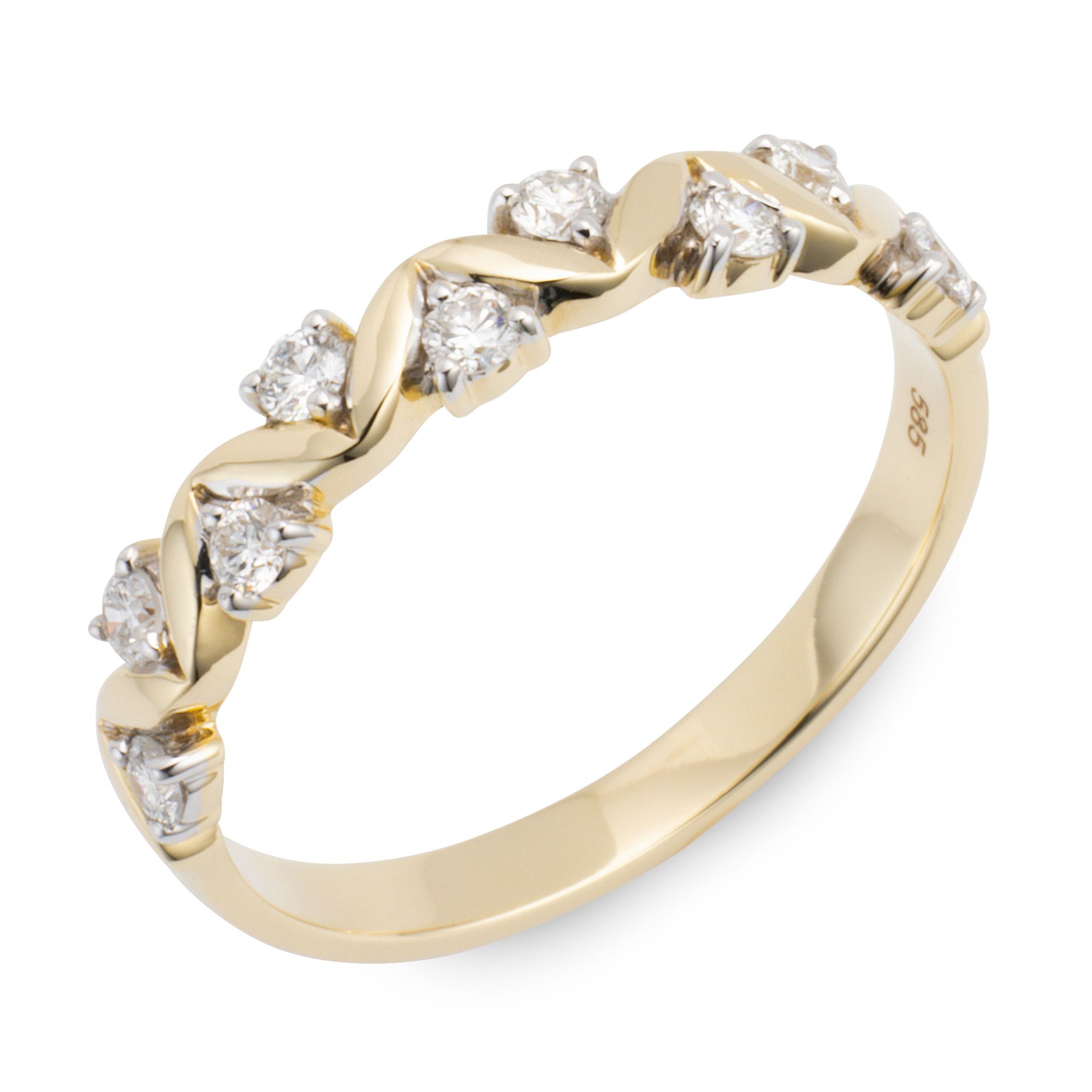 DIAMOUR Ring 9 Brillanten zus. ca. 0,27ct Gold 585