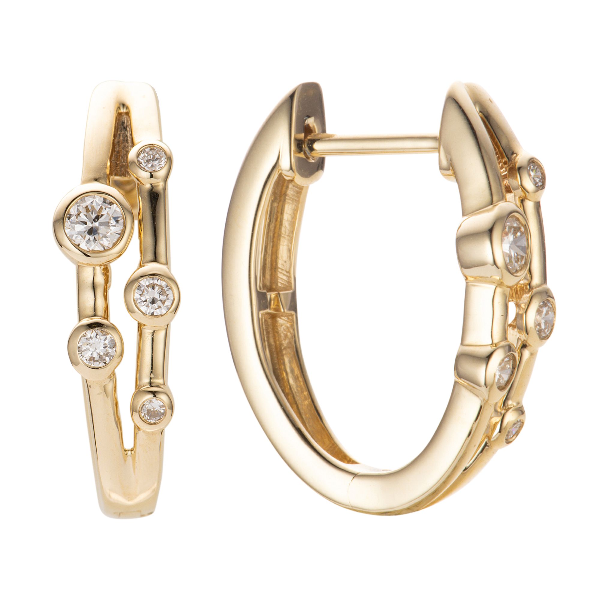 DIAMOUR Creolen 10 Brillanten zus. ca. 0,33ct Gold 585