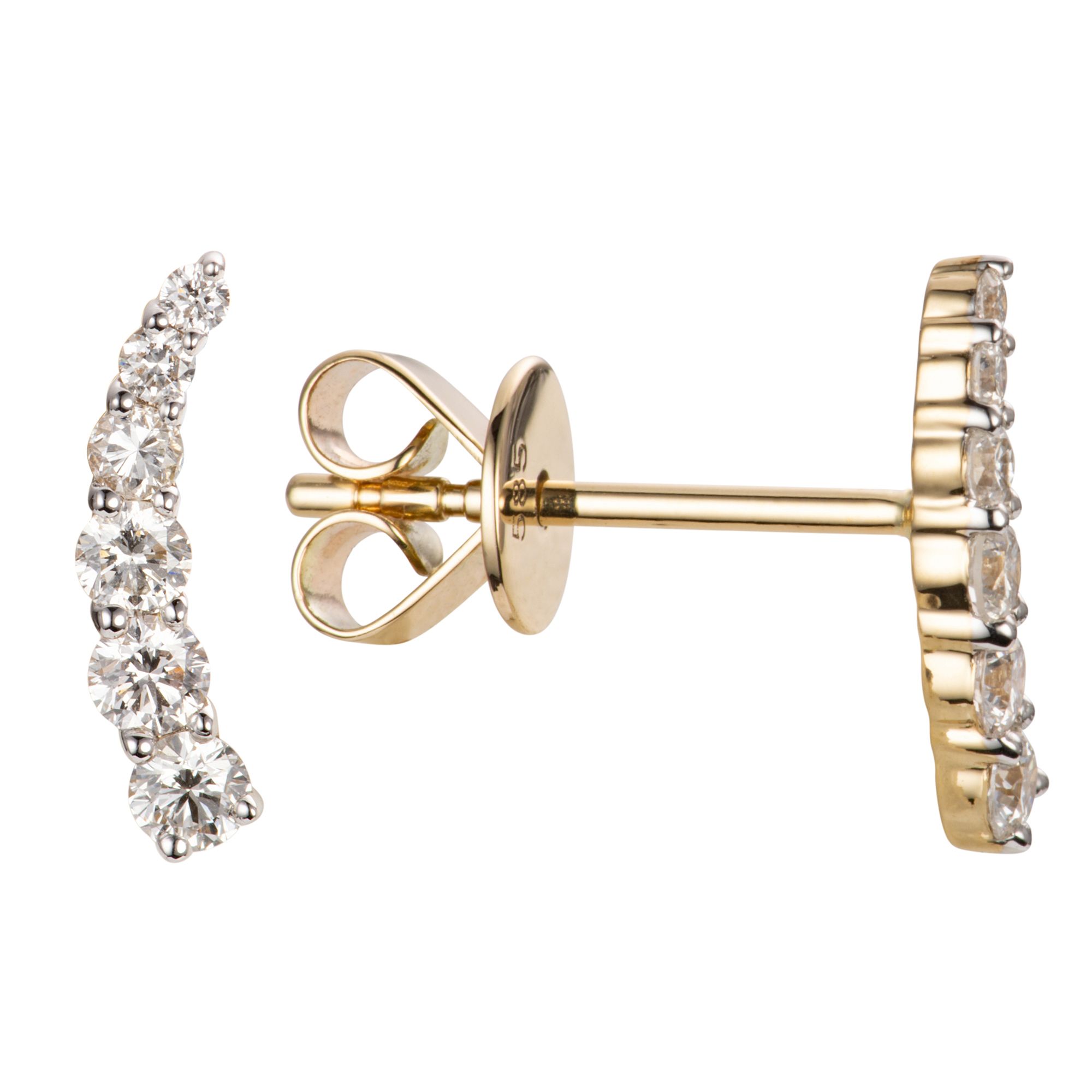 CANADIAN DIAMONDS Ohrstecker 12 Brillanten zus. ca. 0,30ct Gold 585