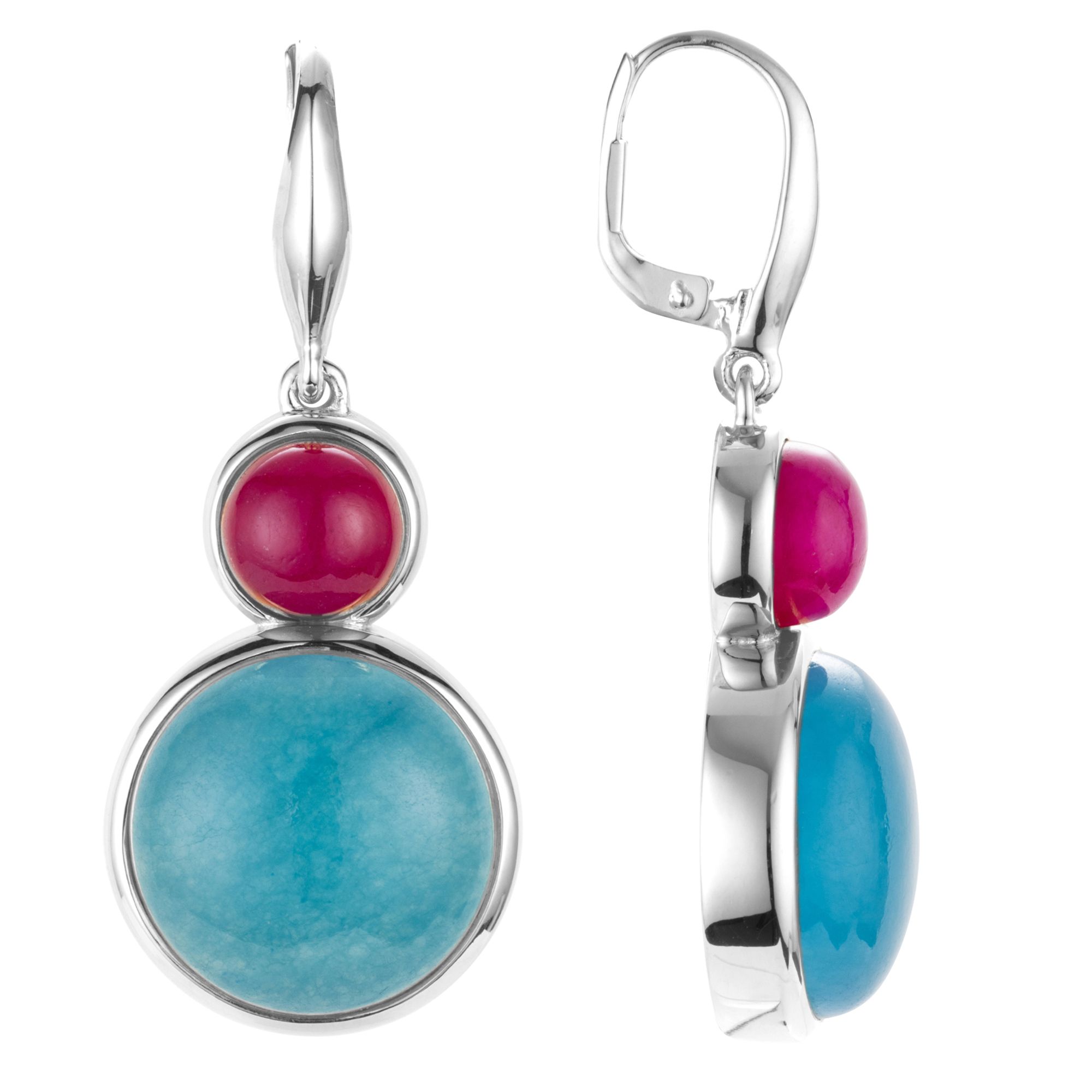 THOMAS & SOHN beh.Quarze ca.18,00ct Ohrhänger Cabochon rund Silber 925