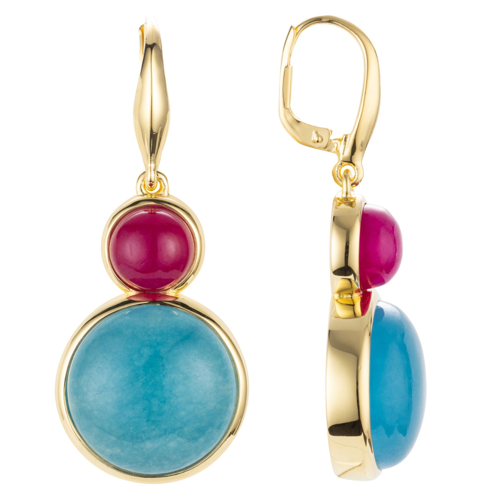 THOMAS & SOHN beh.Quarze ca.18,00ct Ohrhänger Cabochon rund Silber 925