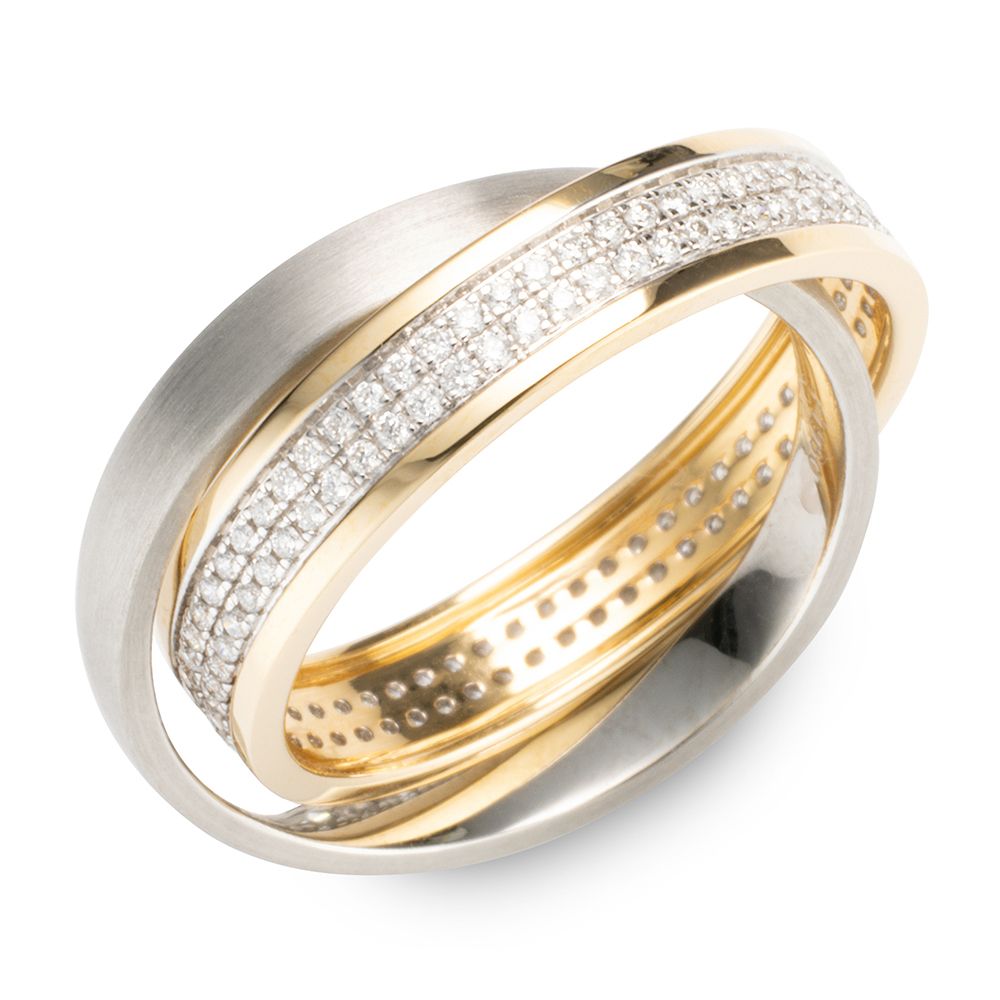 PLATINITY Roll-Ring mind. 126 Brillanten zus. ca. 0,50ct Platin 950/Gold 750