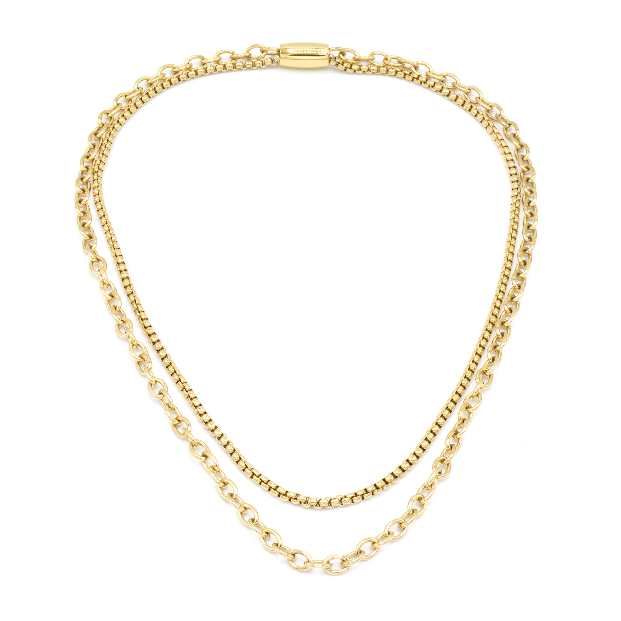 MONESSA 2-rhg. Collier Edelstahl poliert Magnetverschluss