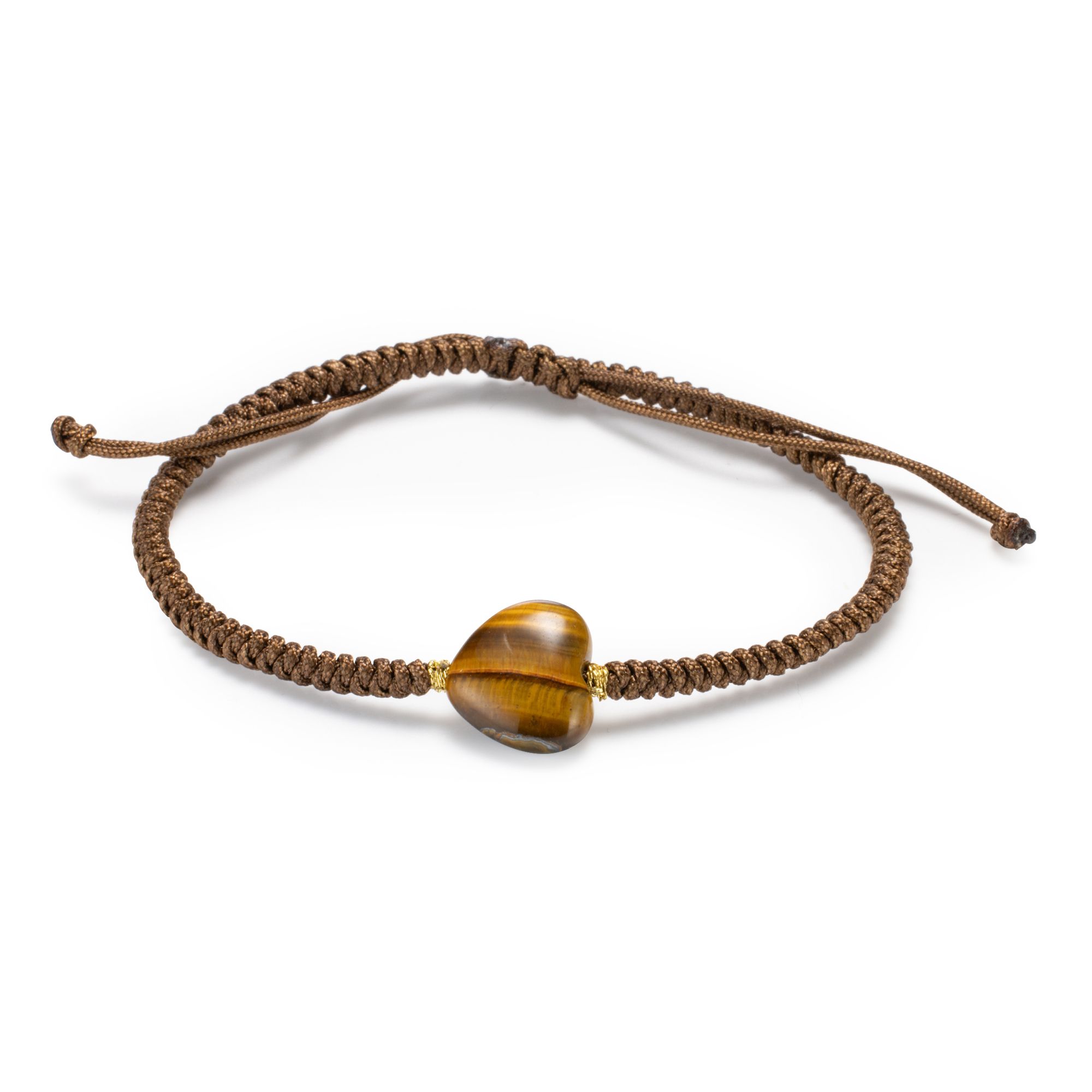 MONESSA Armband Makramee Edelstein Herz Zugverschluss