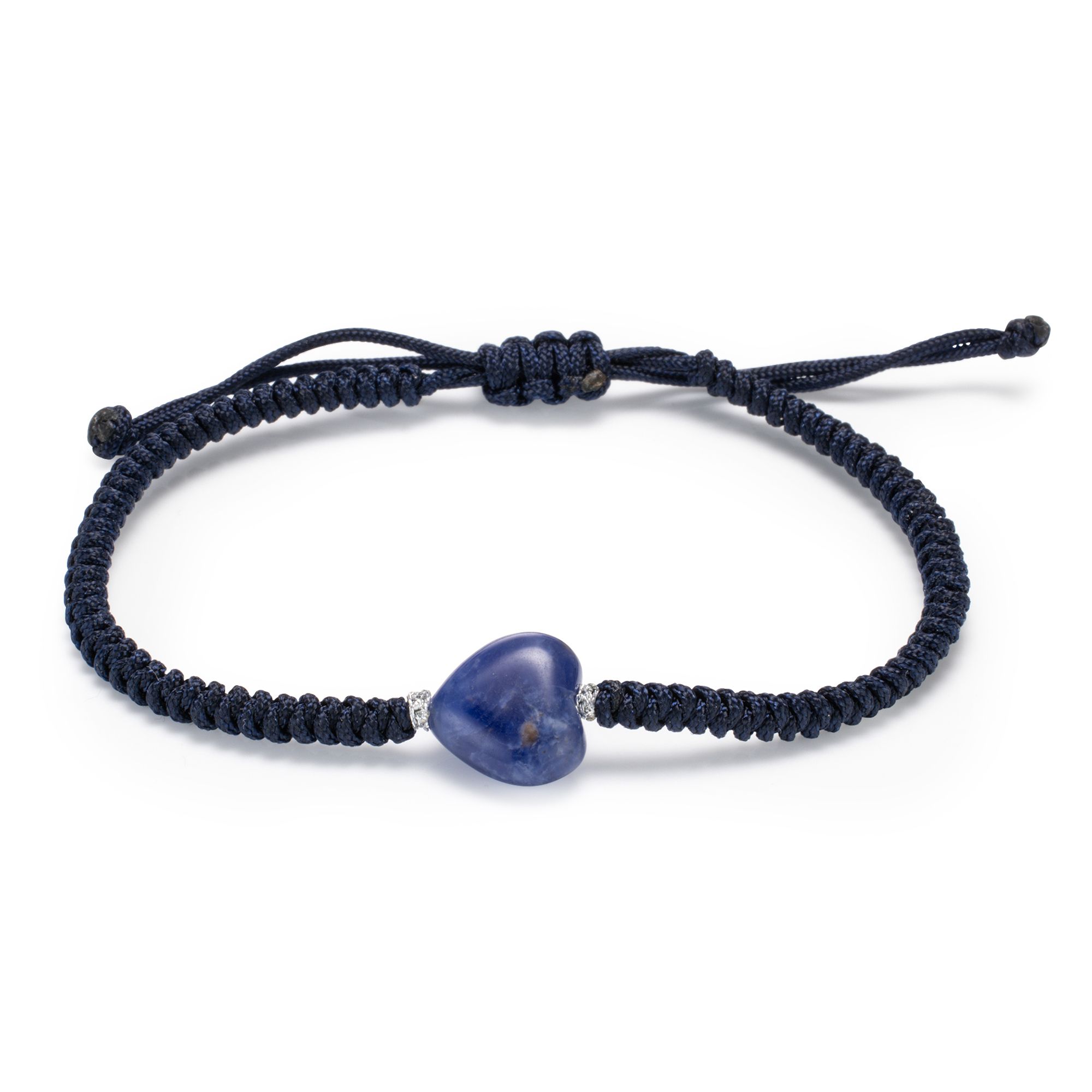 MONESSA Armband Makramee Edelstein Herz Zugverschluss