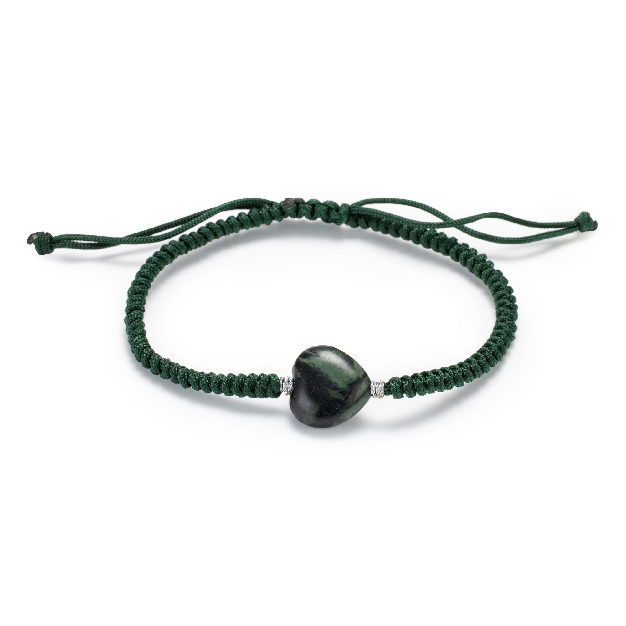 MONESSA Armband Makramee Edelstein Herz Zugverschluss