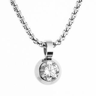 DIAMONIQUE® TITAN Kette mit Anhänger = 0,90ct Brillantschliff