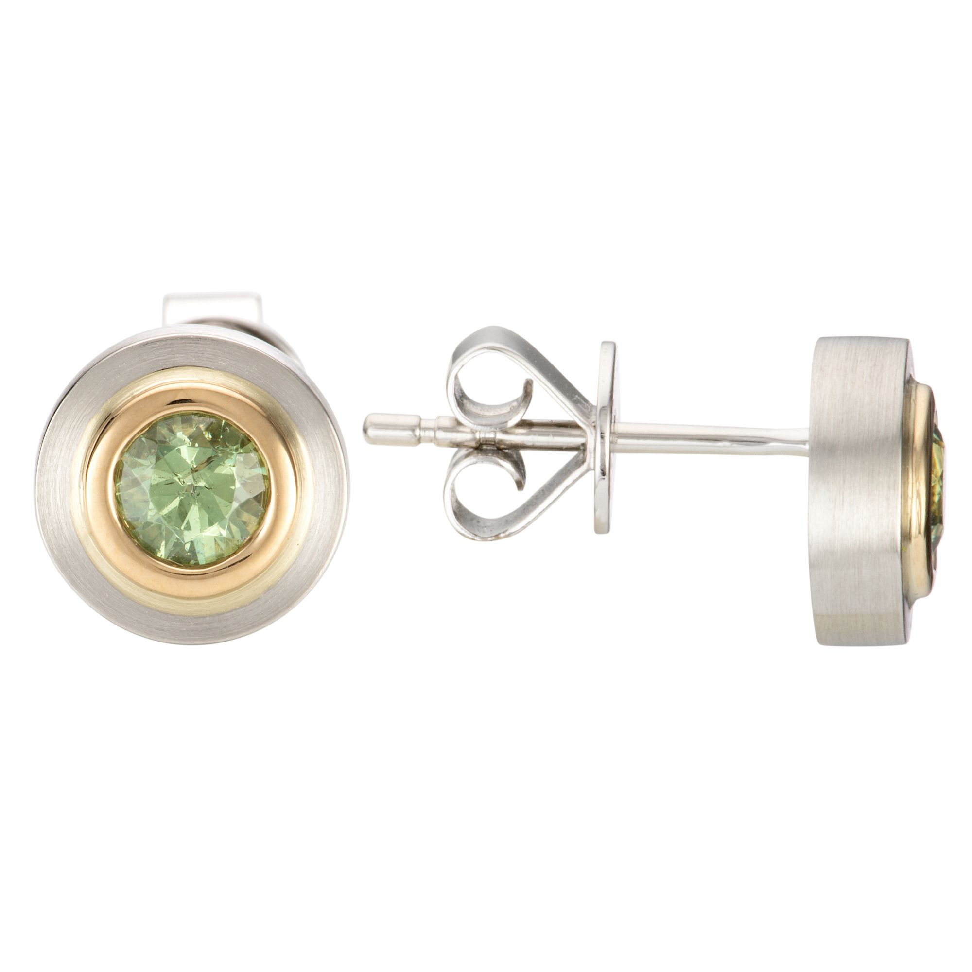 PLATINITY Ohrstecker 2 Demantoide zus. ca. 0,65ct. Platin 950/Gold 750