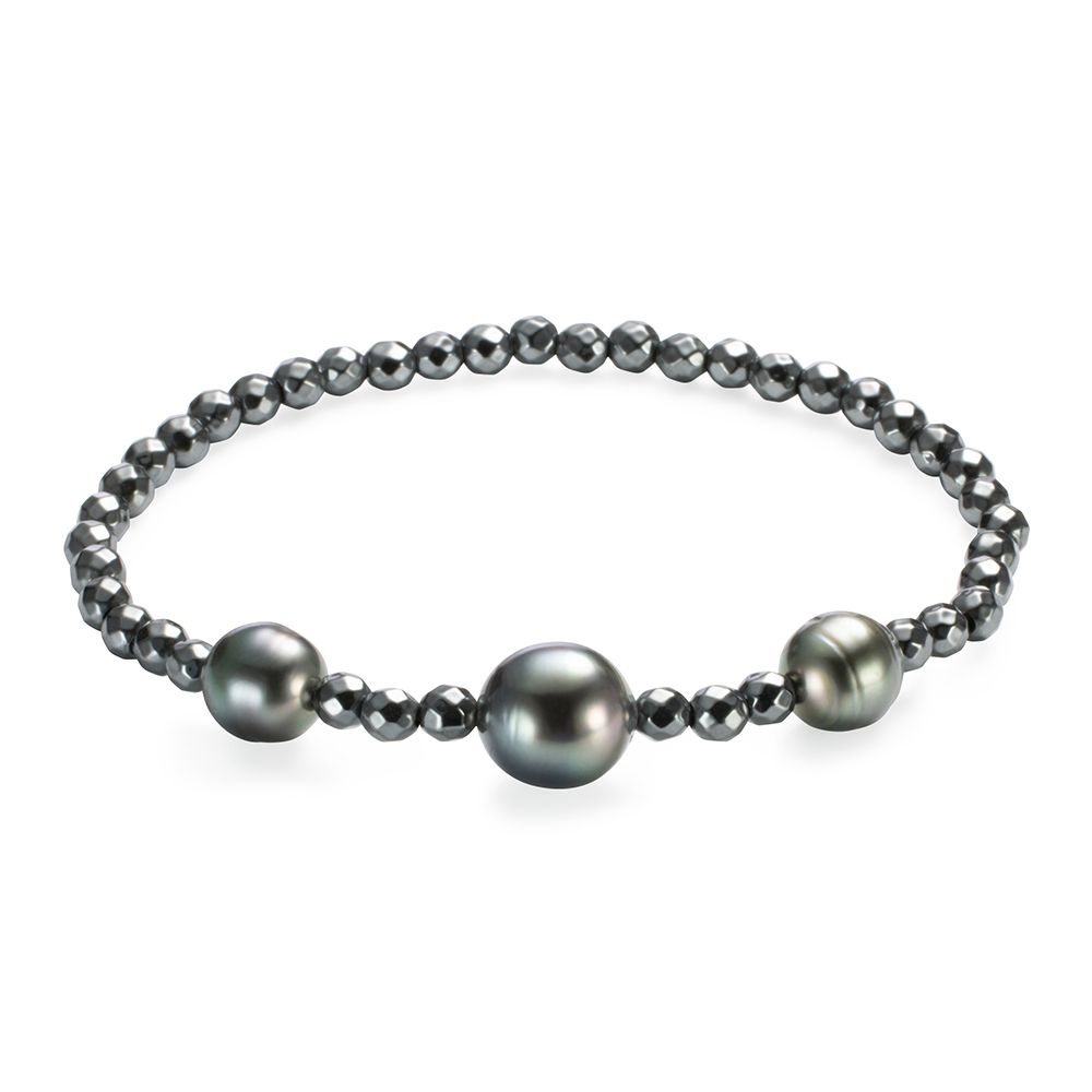 PERLEA Armband Tahitizucht- perlen 8-12mm flexibel