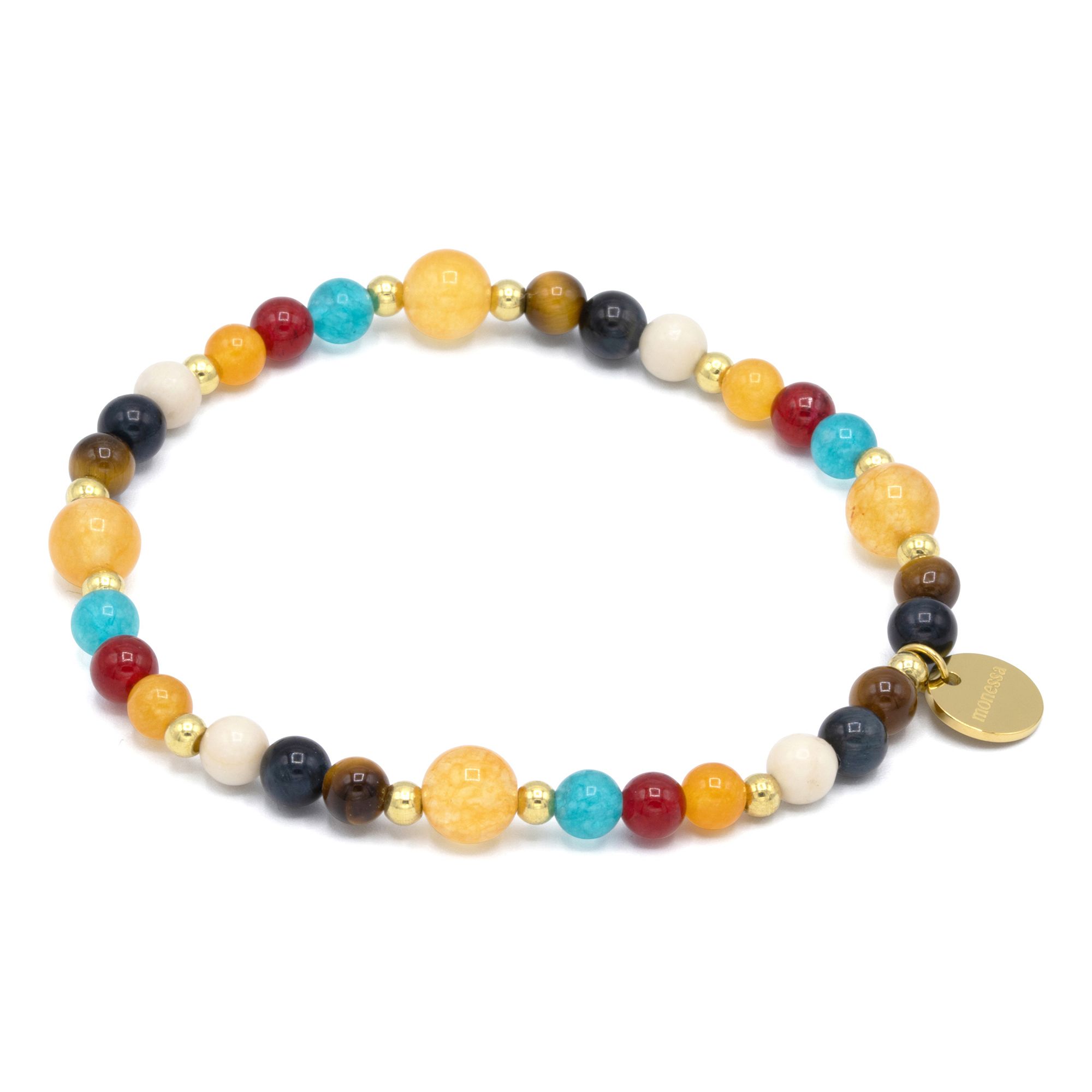 MONESSA Armband Edelsteine flexibel Edelstahl