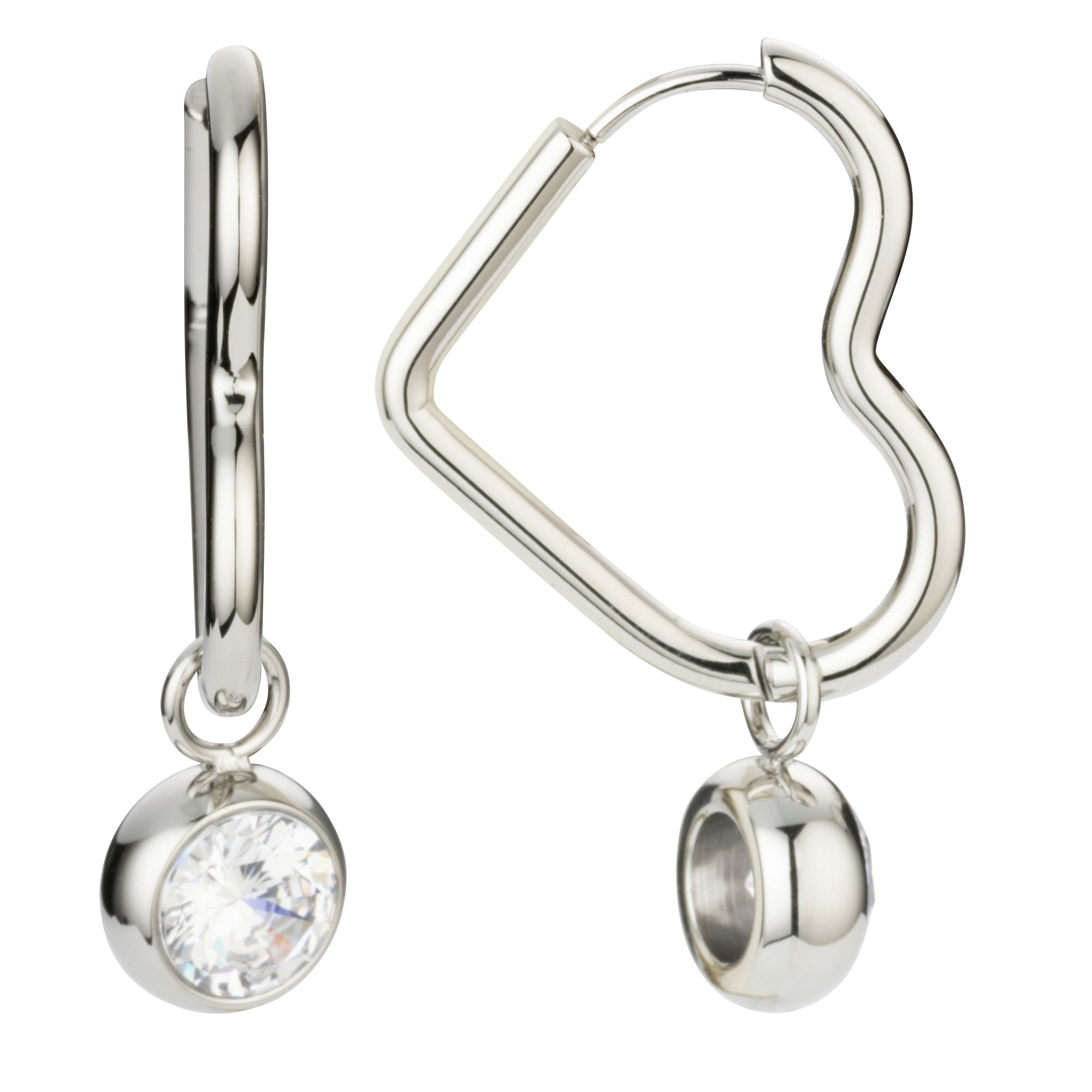 DIAMONIQUE® Creolen = 4,00ct Brillantschliff Edelstahl