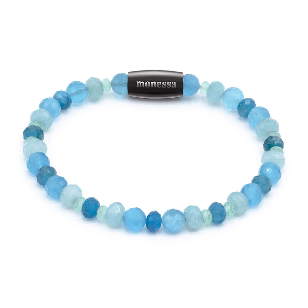 MONESSA Armband Edelsteine Magnetverschluß Edelstahl